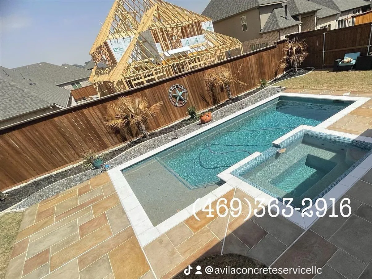 Stamped Pool Deck — Patios project in Dallas, TX